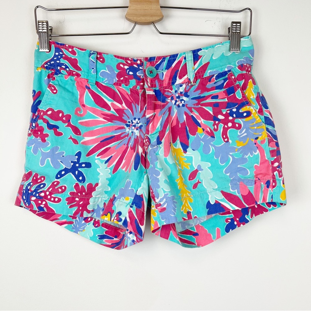 Lilly‎ Pulitzer Sippin & Trippin-Callahan Seahorses Shorts Size 0